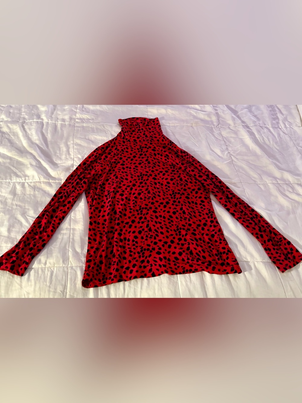 Chico's Red and Black Leopard Print turtleneck
